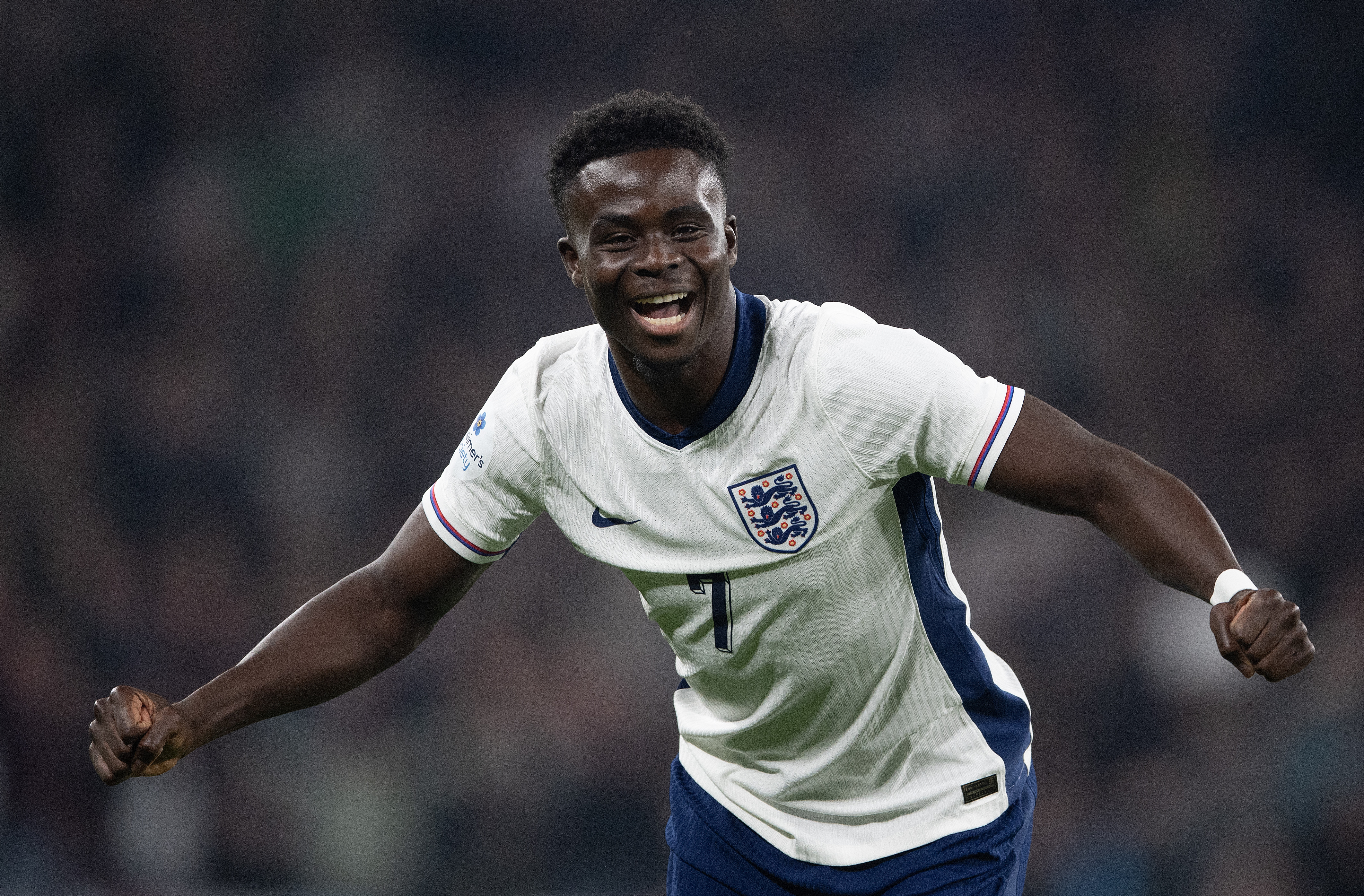  Bukayo Saka during a qualifier against Wales. 